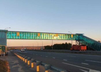 В Татарстане на трассе М7 открыли новый надземный пешеходный переход