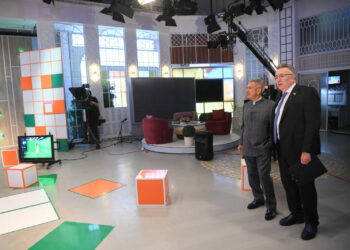 Минниханов и Аминов в новой студии ТНВ