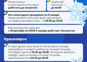 Жителям и гостям Казани напомнили о работе общественного транспорта в новогоднюю ночь