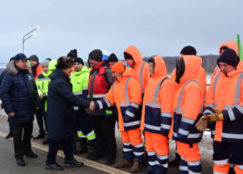 Минниханов осмотрел реконструированный участок автодороги М7 «Волга»